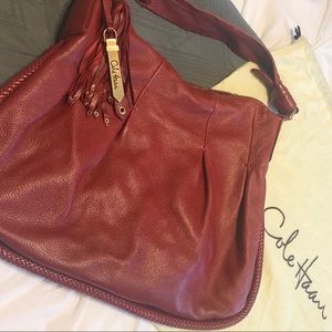 Red Pebbled Leather Cole Haan Tote